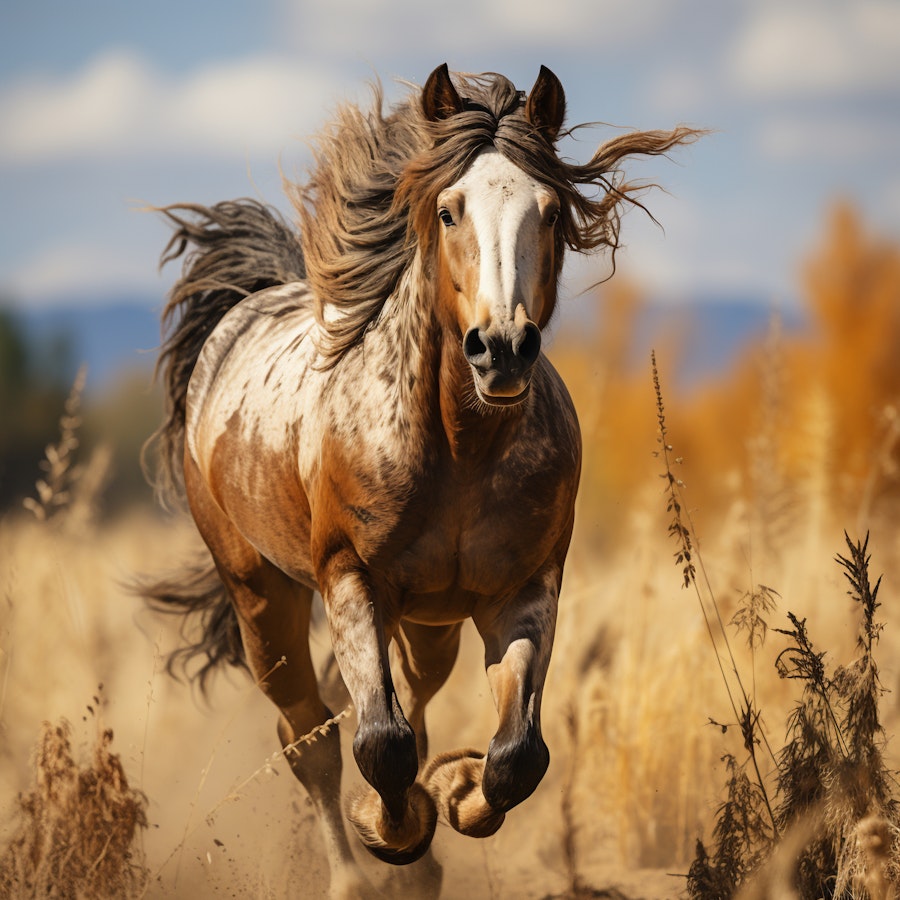 Wild Horse Running In Field - Free Stock Photo - FOCA Stock