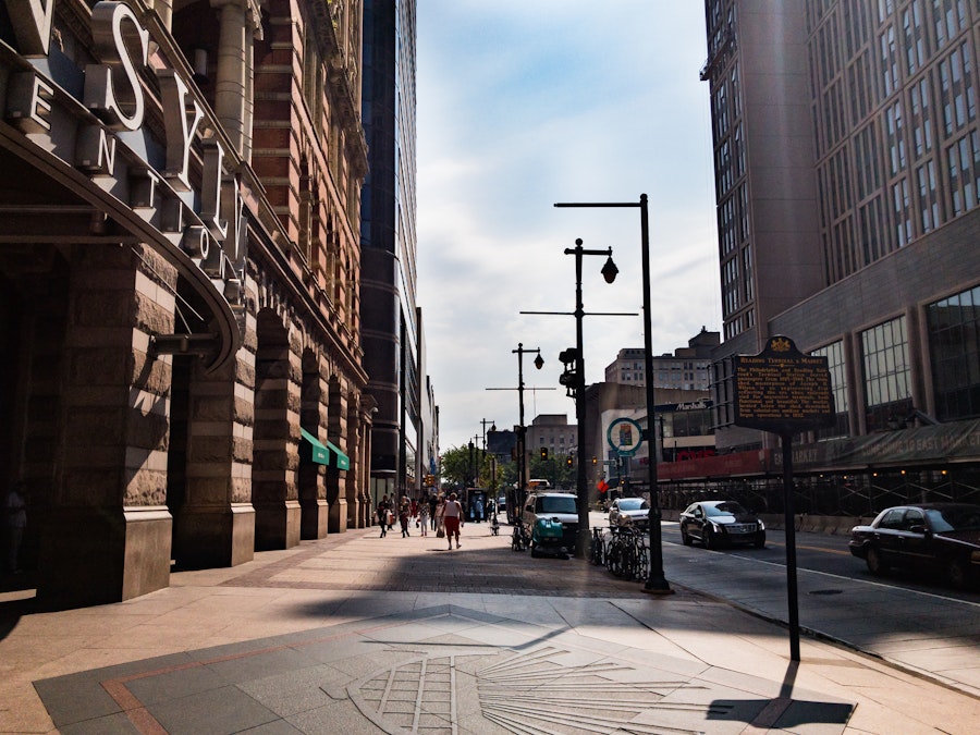 Photo: City Sidewalk and Buildings
