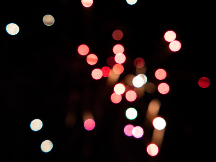 Photo: A blurry image of fireworks