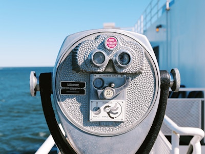 Coin Operated Binoculars - Coin operated binoculars on a boat