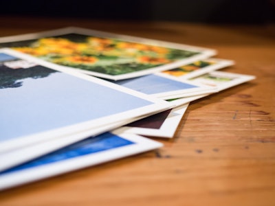 Photos on Wood Desk