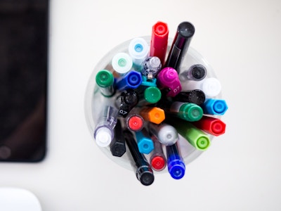 Desk with Pens and Tablet
