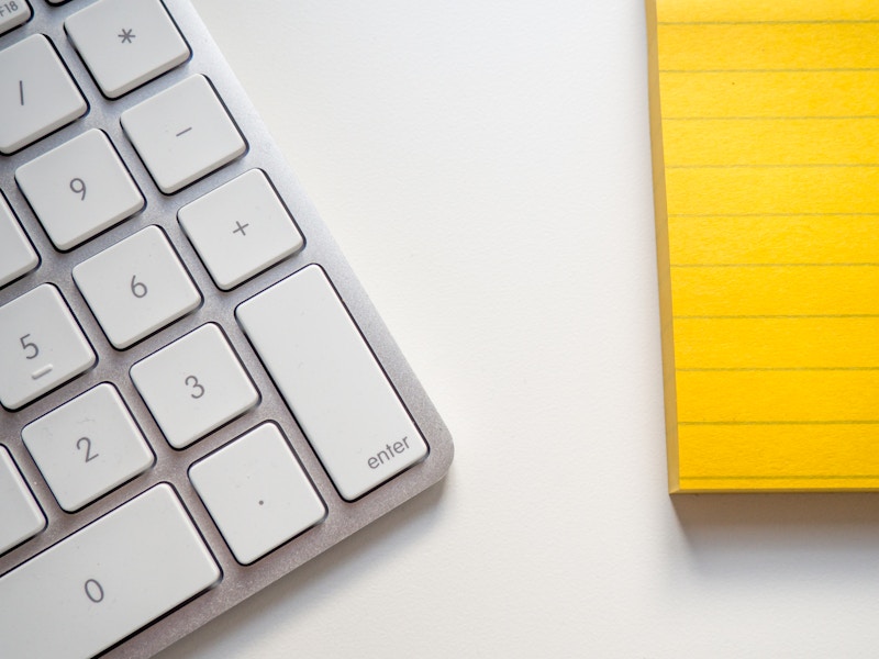Photo: White Desk with Keyboard
