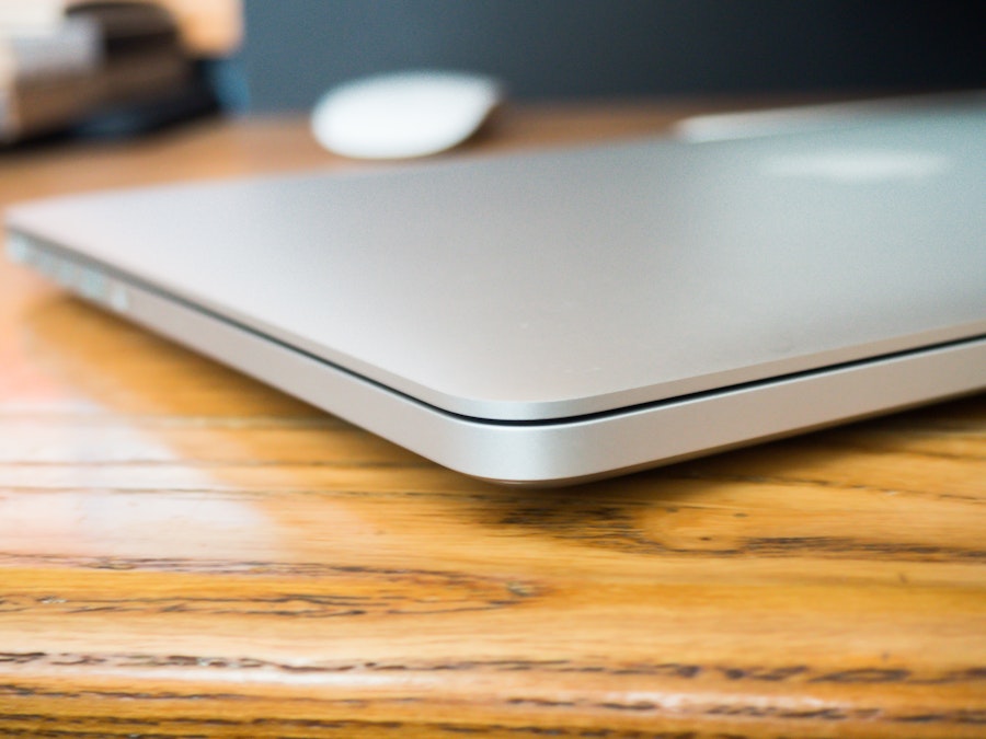 Photo: Wooden Desk with Laptop