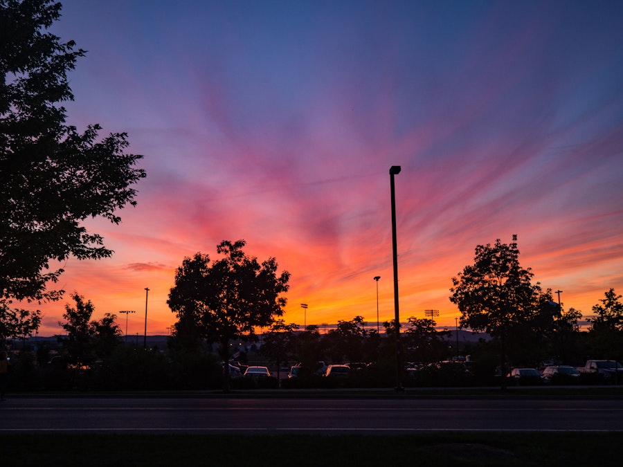 Photo: Sunset Over Parking Lot