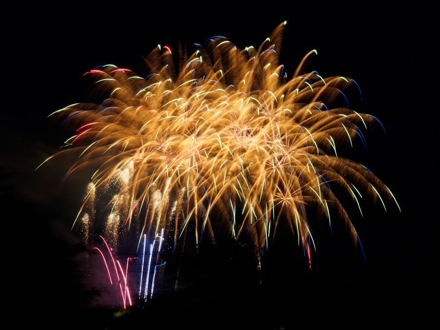 Photo: Fireworks in the night sky