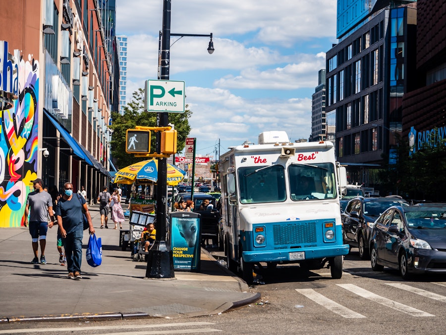 Photo: An ice cream truck on a city street