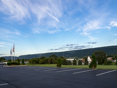 Parking Lot and Mountains