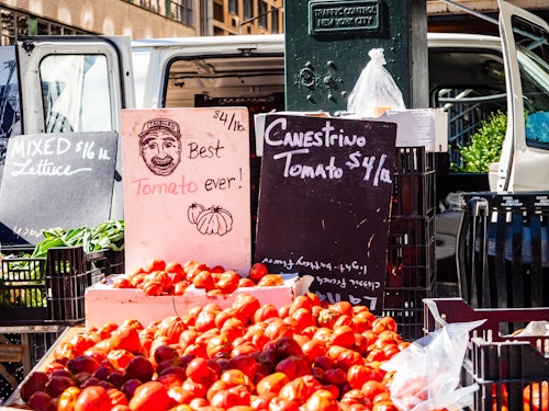 Tomatoes on Sale at Farmers Market