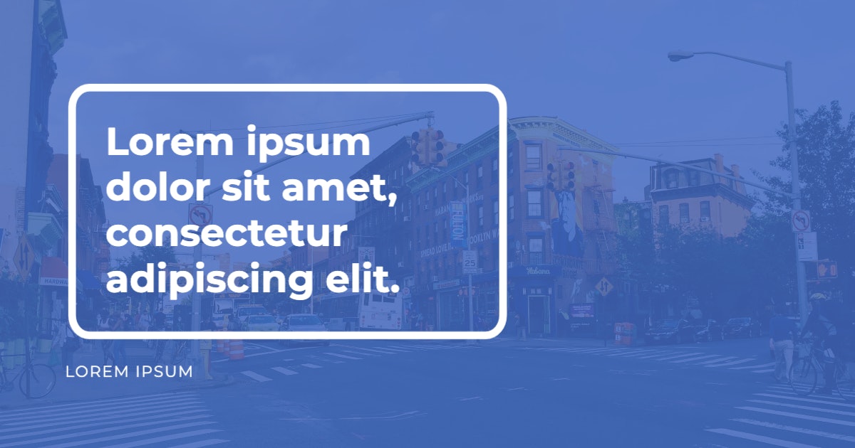 Blue Overlay City Text